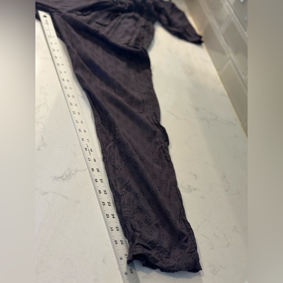 Fat Face dark charcoal gray bluish with a black design Jumpsuit Size 2 - Picture 15 of 16